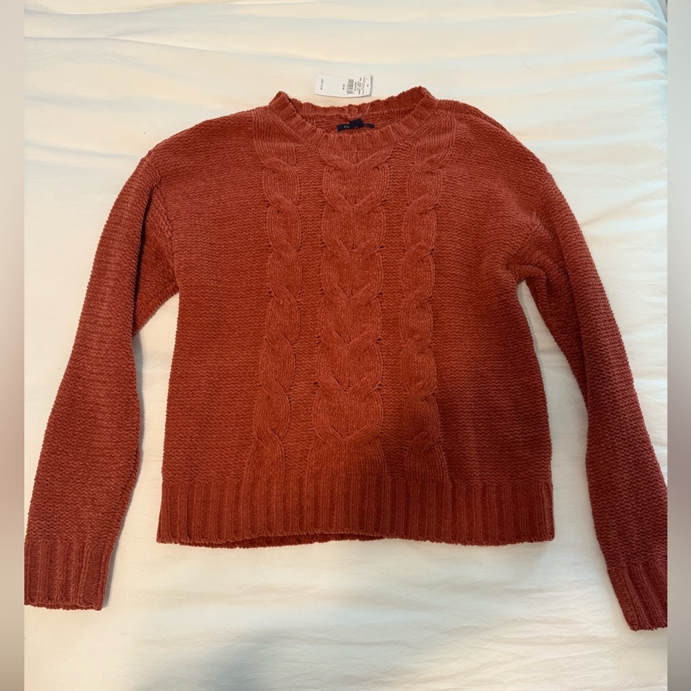 American Eagle Outfitters Rust Cable Knit Sweater